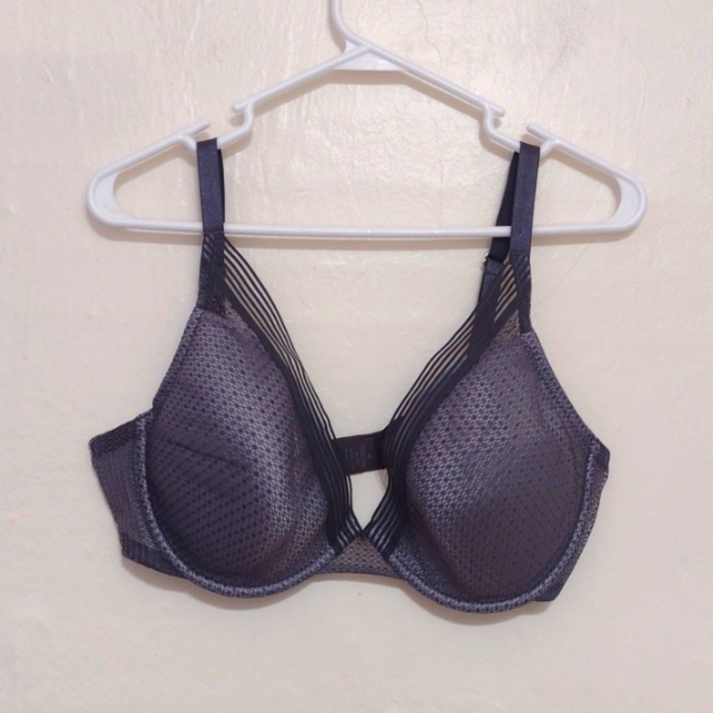 Third Love Gray Modern Mesh Plunge Bra Size 38E NEW